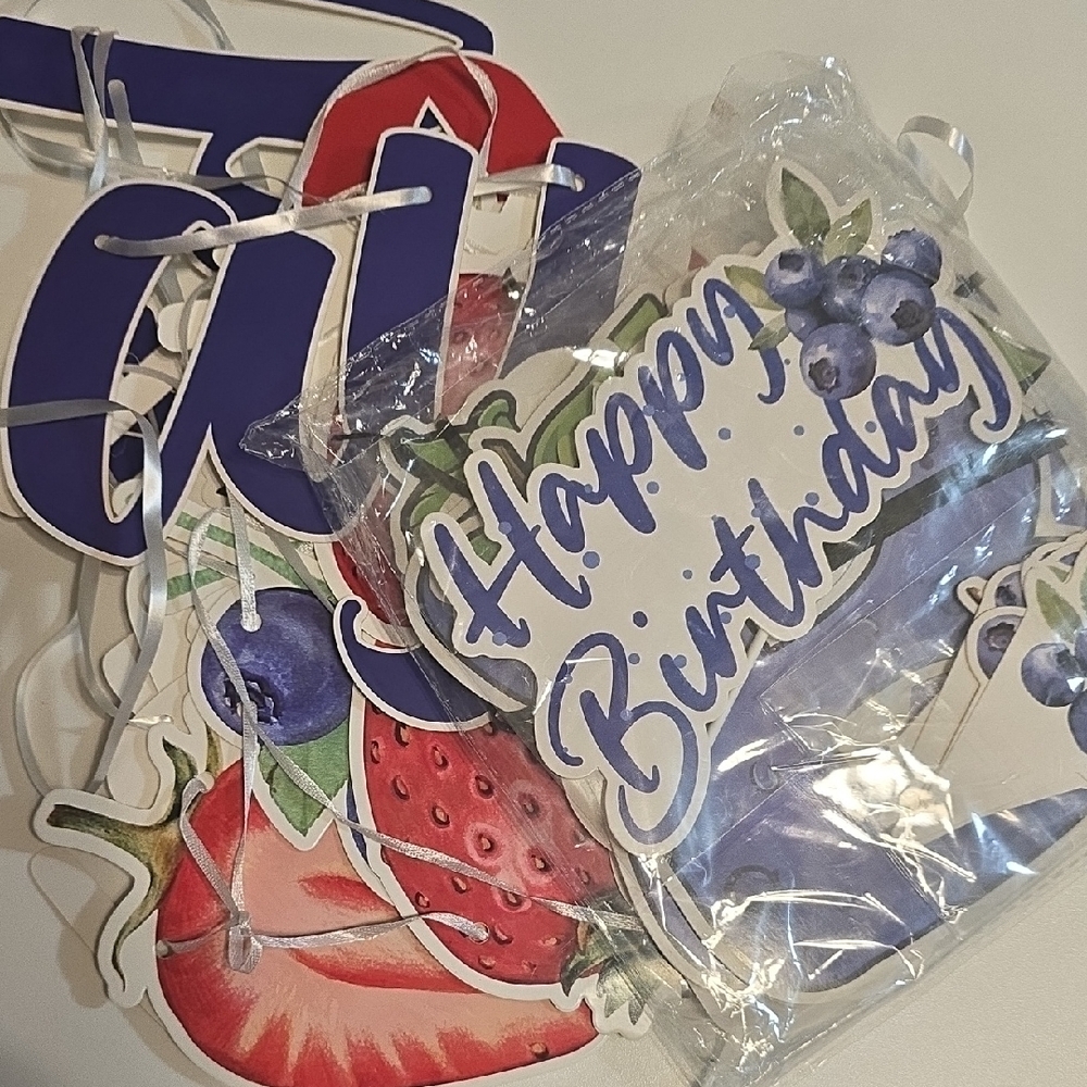 Berry 1st Birthday Themed Banners